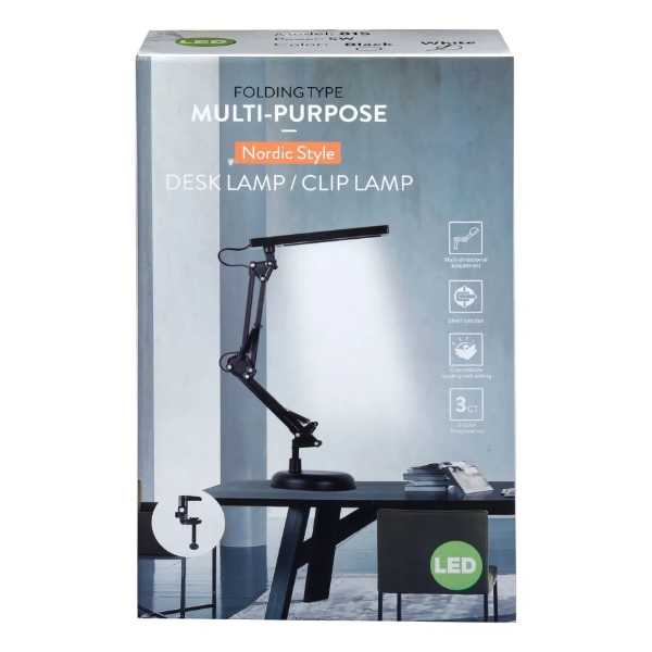 Lámpara de Escritorio LED – Luz Regulable con Abrazadera y Brazo Articulado