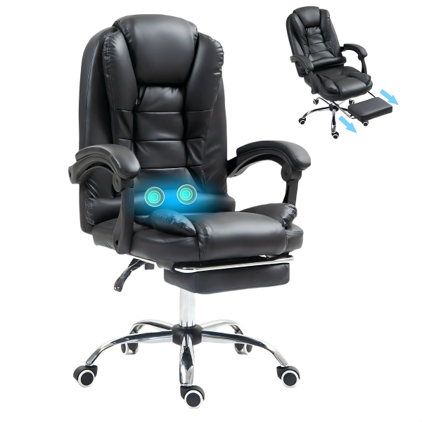 Silla Ejecutiva Ergonómica con Masaje y Reposapiés
