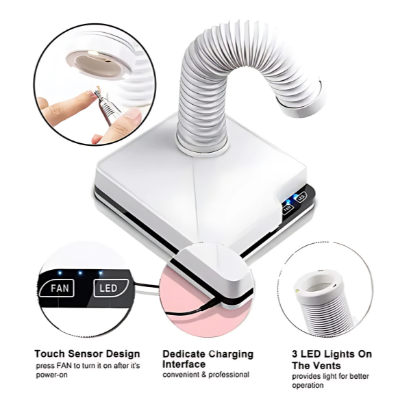 Aspiradora de Partículas con Luz LED – Uso en Podología y Manicure