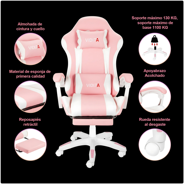 Silla Gamer Profesional GX2000 con Reposapiés