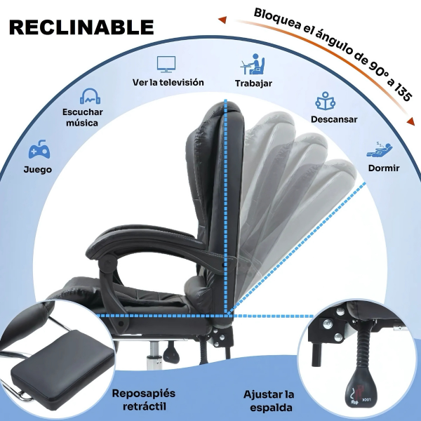 Silla Ejecutiva Ergonómica con Masaje y Reposapiés