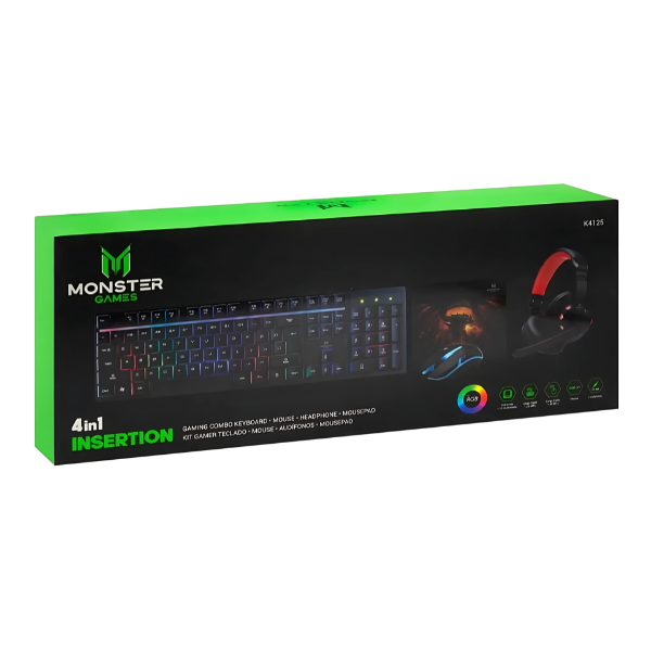 Kit Gamer Monster Games Insertion 4 en 1 RGB
