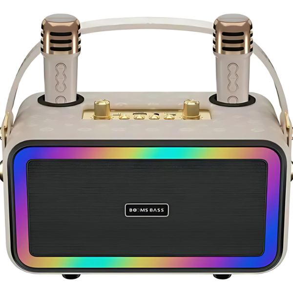 Parlante Bass Karaoke Stereo + 2 Micrófonos Inalámbricos