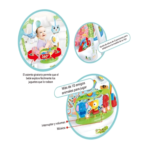 Centro de actividades Saltarín Elástico para Bebé con Accesorios