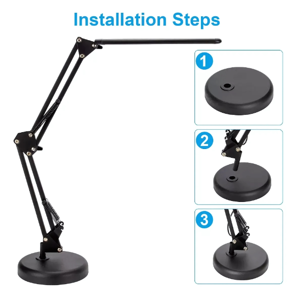 Lámpara de Escritorio LED – Luz Regulable con Abrazadera y Brazo Articulado