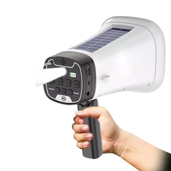 Megáfono Portátil con Carga Solar y Linterna