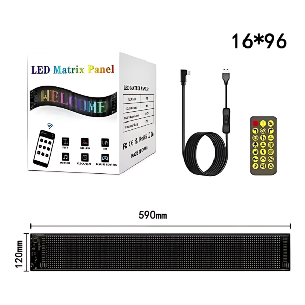 Panel Pantalla LED Ojos 60x12 cm – Personaliza tu Vehículo con Estilo y Tecnología