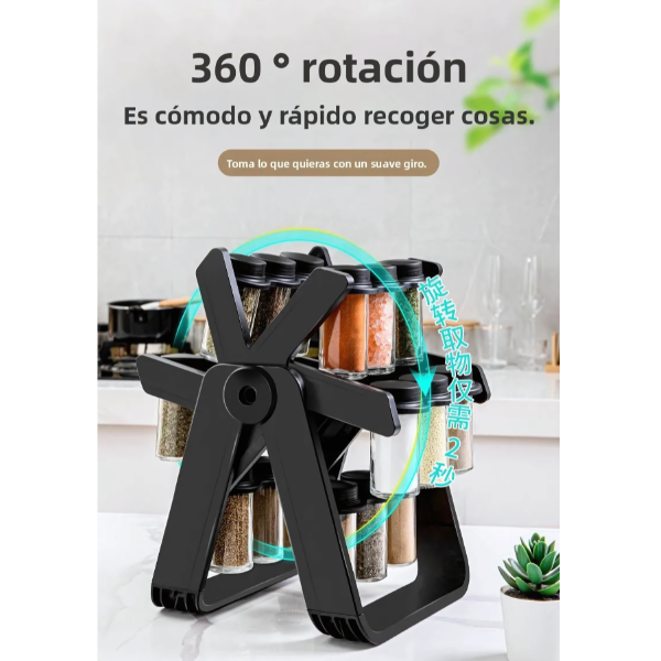 Especiero Giratorio Multifuncional de 18 Frascos