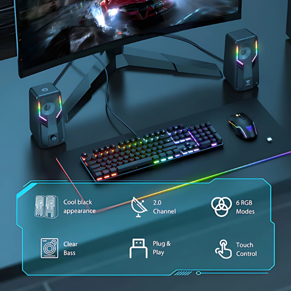 Parlantes Gamer Onikuma G6 RGB