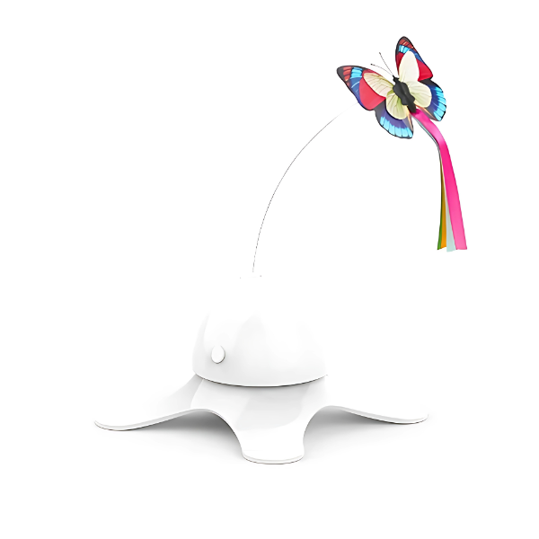 Juguete Automático para Gatos con Mariposa Giratoria 360°