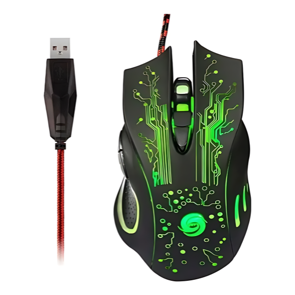 Mouse Ergonómico con Cable Shinka X9 – Gamer | DPI 2400 | USB | Negro