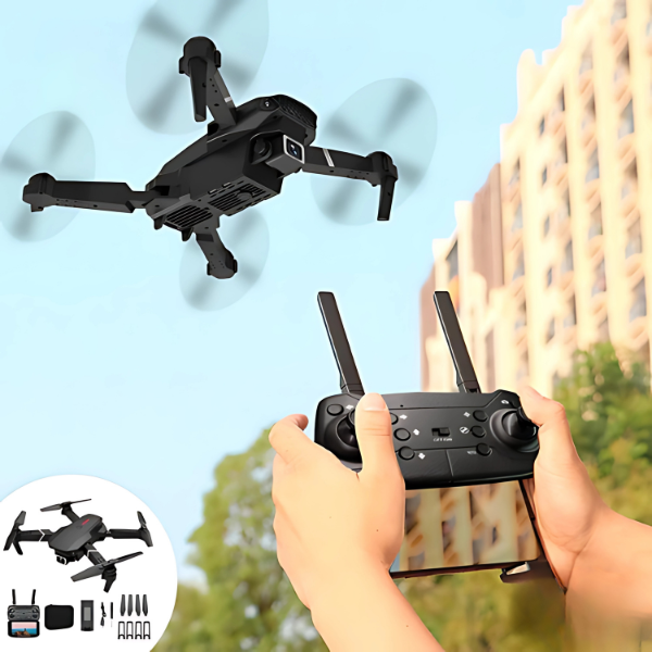 Drone E88 Plegable con Doble Cámara y Control Remoto + Bolso de Mano
