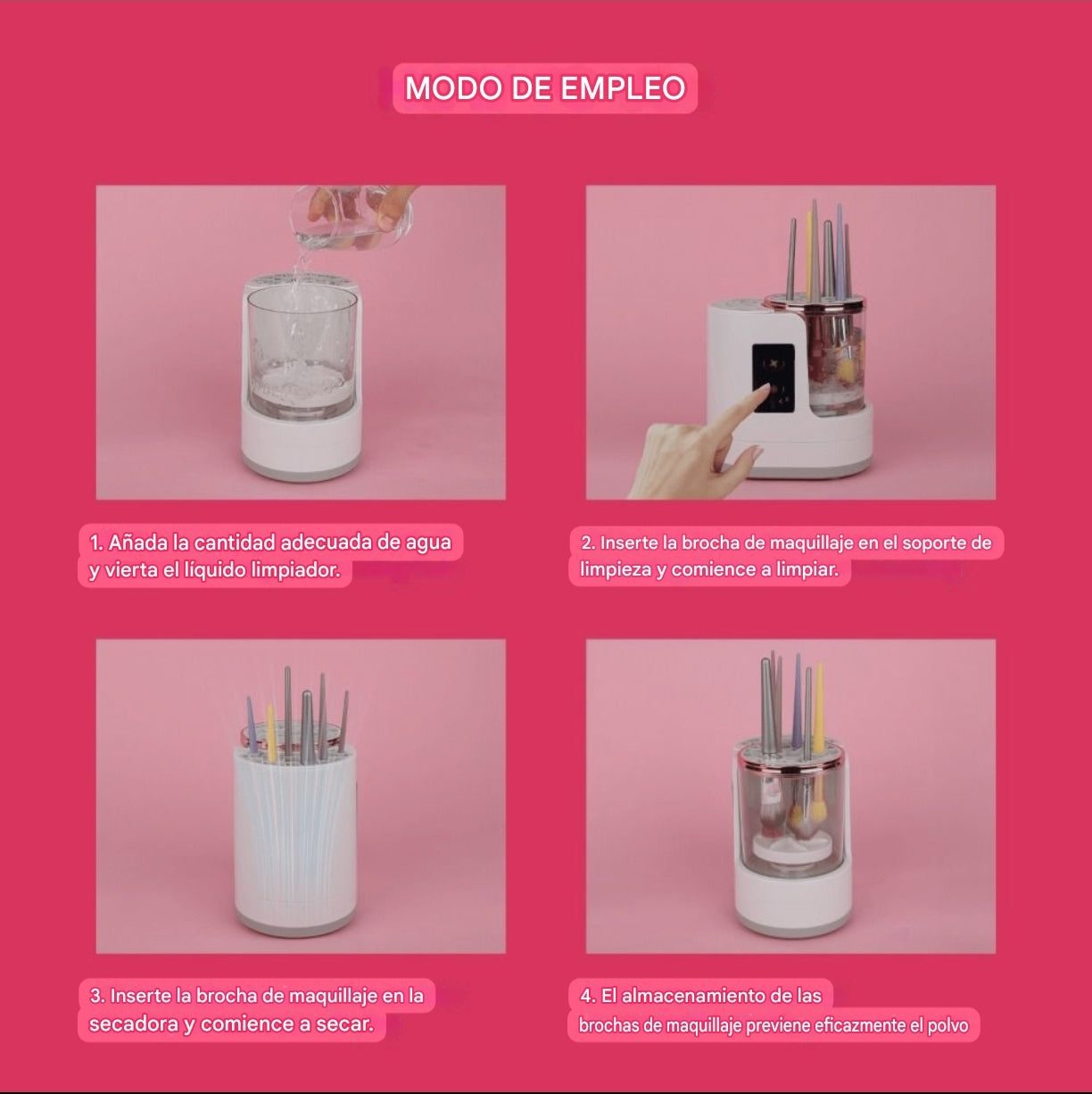 Limpiador Y Secador Eléctrico De Brochas De Maquillaje