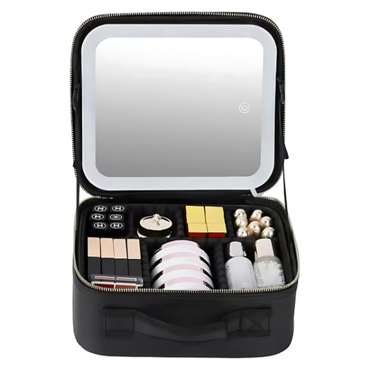 Estuche Porta cosméticos con Espejo LED