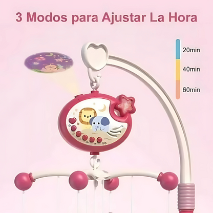 Móvil Musical Bebé con Proyector de Luces 360° y Control Remoto para Cuna