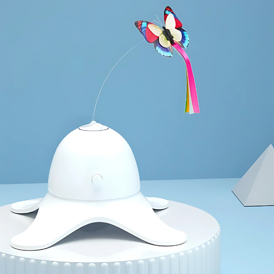 Juguete Automático para Gatos con Mariposa Giratoria 360°