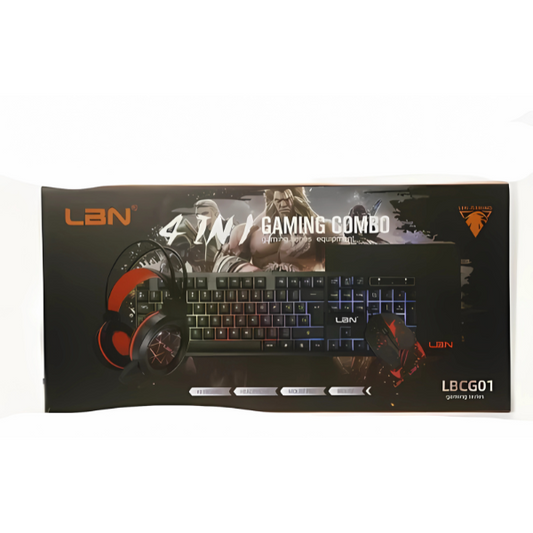 Pack Gamer 4 en 1 LBN – Teclado, Mouse, Audífonos y Mouse Pad