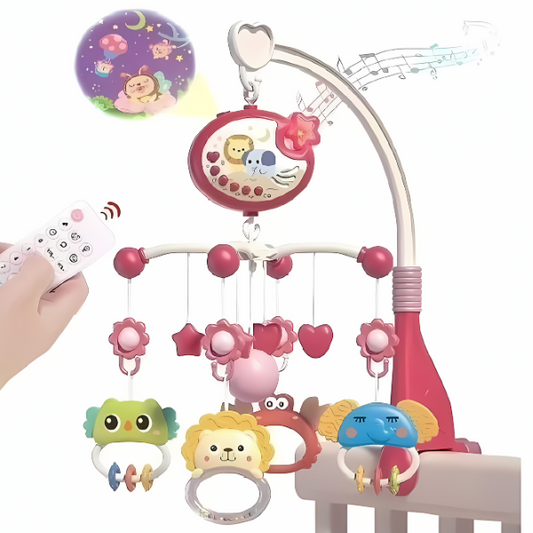 Móvil Musical Bebé con Proyector de Luces 360° y Control Remoto para Cuna