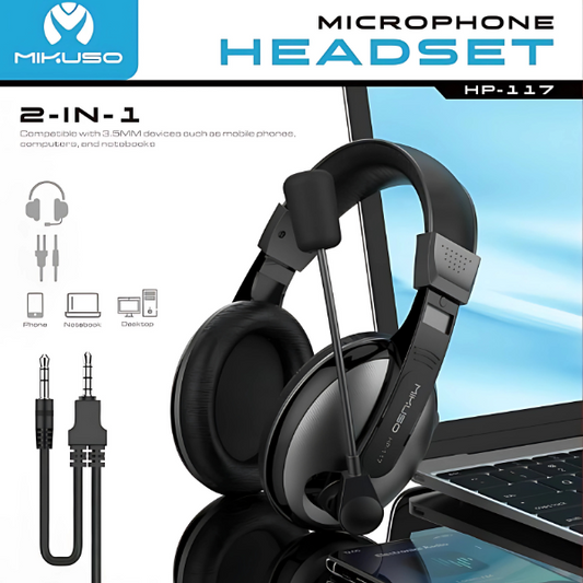 Auriculares 2 en 1 Mikuso HP-117 con Micrófono Integrado