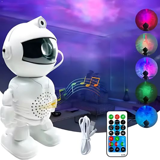 Proyector Galáctico Robot Astronauta con Bluetooth, Parlante y Luz LED Láser
