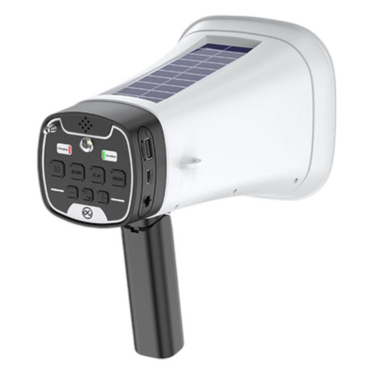 Megáfono Portátil con Carga Solar y Linterna