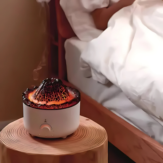 Humidificador Difusor de Aromas con Iluminación Volcánica
