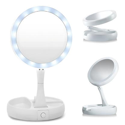 Espejo Con Luz Led y Rotacion 360
